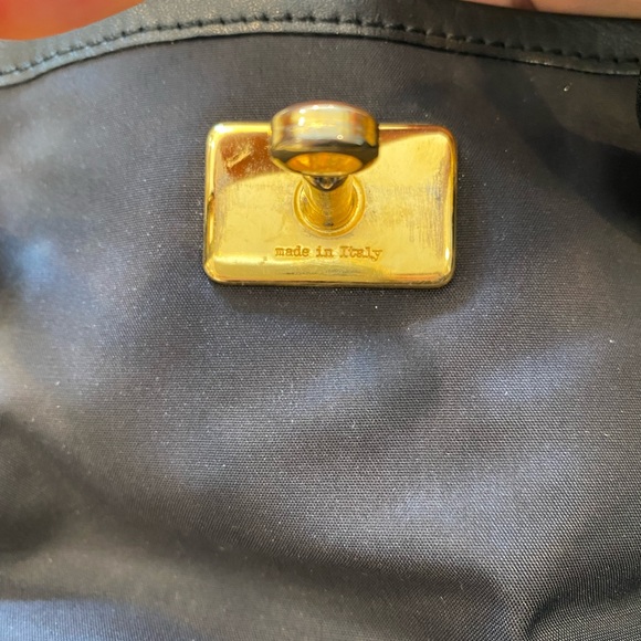 Moschino Mini black nylon and leather purse with gold trim. - Picture 5 of 7